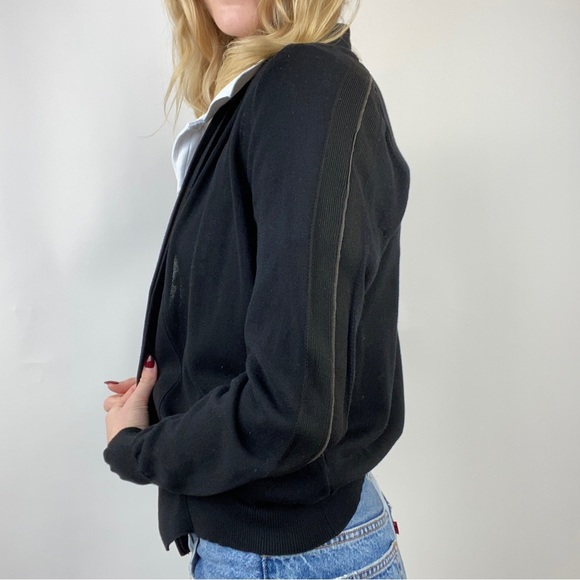 BLACK SIDE DETAIL CARDIGAN - Picture 2 of 3